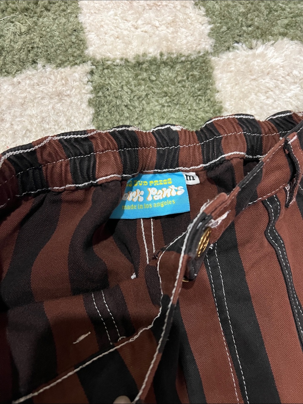 Big Bud Press Brown and Black Vertical Stripe Pants - Picture 2 of 3